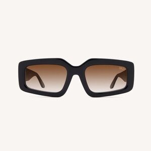 DEZI Black Brown Gradient Square Sunglasses
